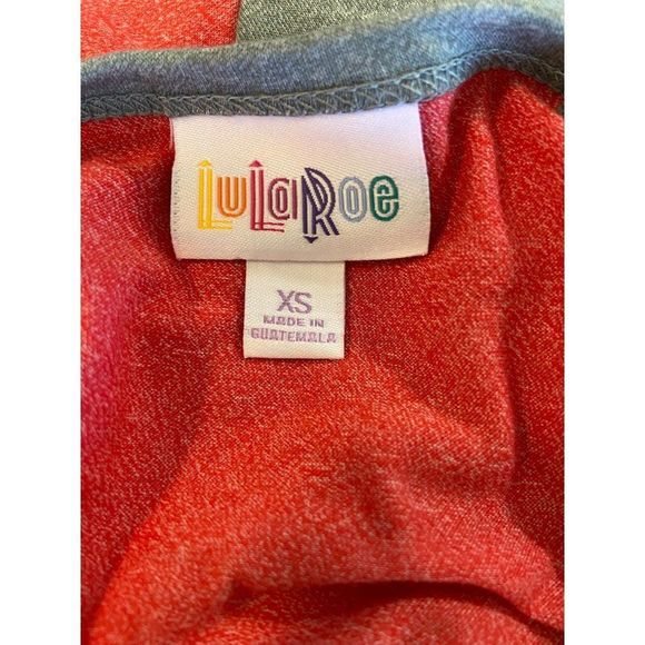 Lularoe Randy Gray Red 3/4 Sleeves Ragland Style Top NWT Size x-Small XS - Picture 8 of 9